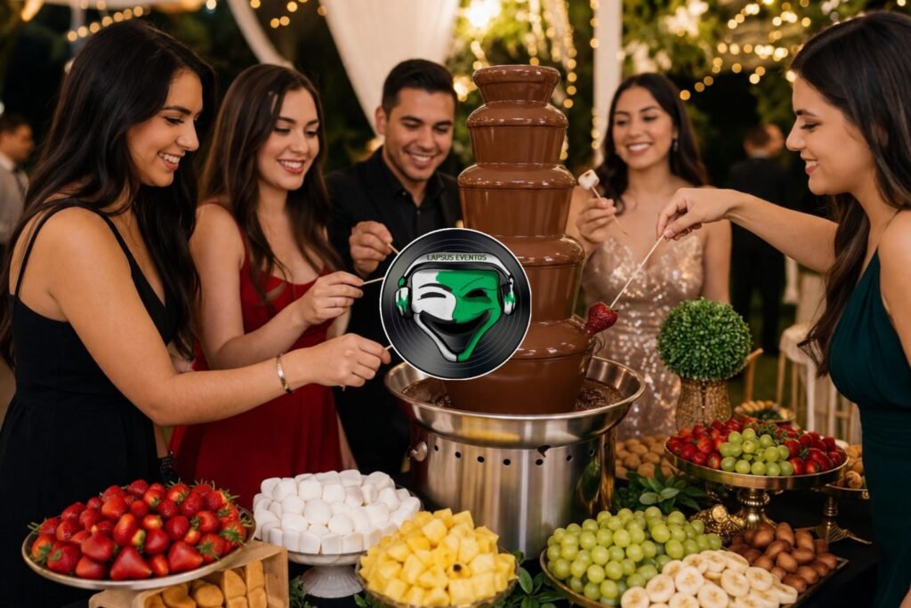 Fuente de chocolate para quince años